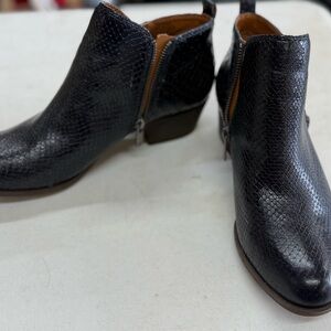 Black Textured Ankle Boots